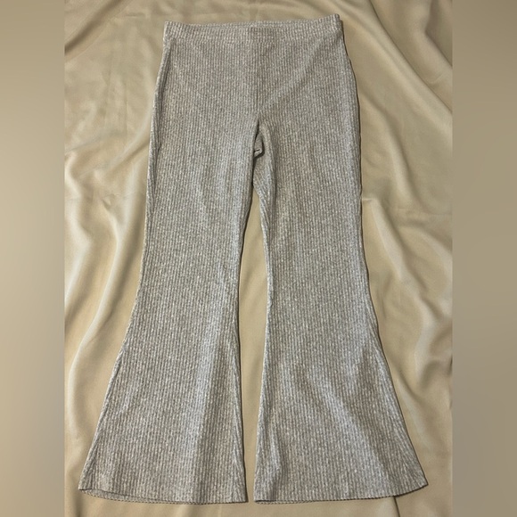 Aerie Women's Grey Ribbed Velour High Waist Skinny Flare Pants - XL - Picture 4 of 10